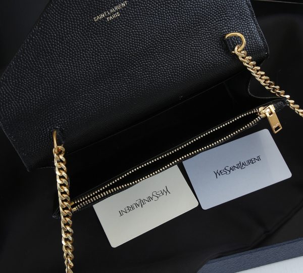 Replica YSL Envelope Chain Wallet – Embossed Leather 1888 - Image 16