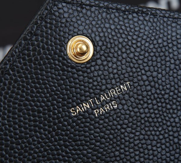 Replica YSL Envelope Chain Wallet – Embossed Leather 1888 - Image 18