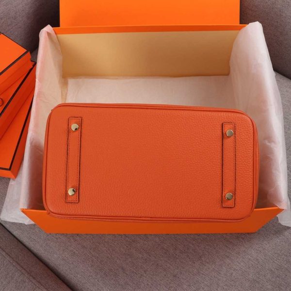 Luxury Replica Hermes Birkin Bag in Beige, Orange, Navy - Image 14