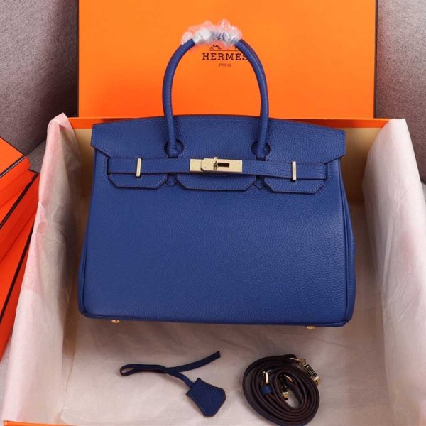 Luxury Replica Hermes Birkin Bag in Beige, Orange, Navy - Image 16