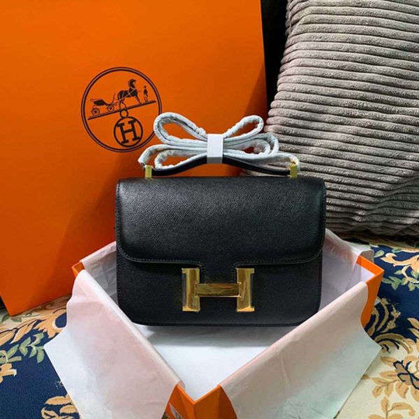 Replica Hermes Constance Handbag 24cm/19cm Black/White/Pink - Image 2