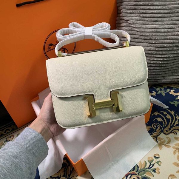 Replica Hermes Constance Handbag 24cm/19cm Black/White/Pink - Image 14