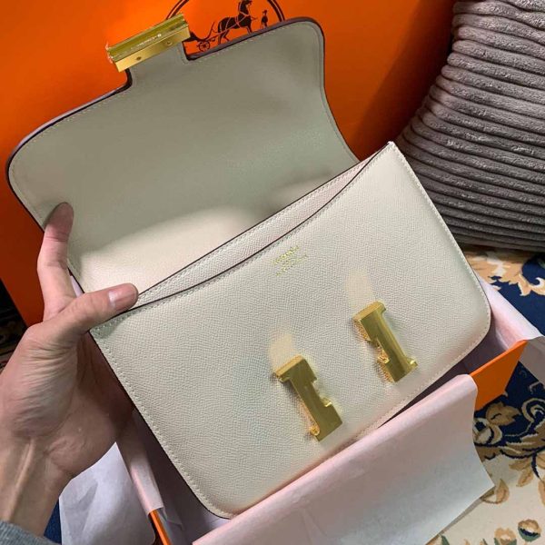 Replica Hermes Constance Handbag 24cm/19cm Black/White/Pink - Image 16