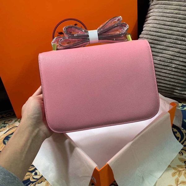 Replica Hermes Constance Handbag 24cm/19cm Black/White/Pink - Image 17