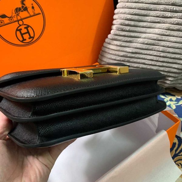 Replica Hermes Constance Handbag 24cm/19cm Black/White/Pink - Image 8