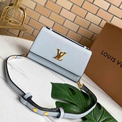 Replica LV Lockme Clutch M56088 Pink, Blue & Black