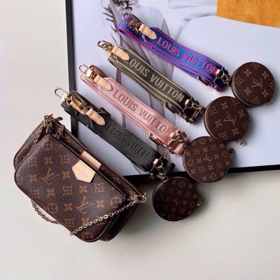 LV Multi Pochette Replica - Green, Pink & Blue Accessory Bag