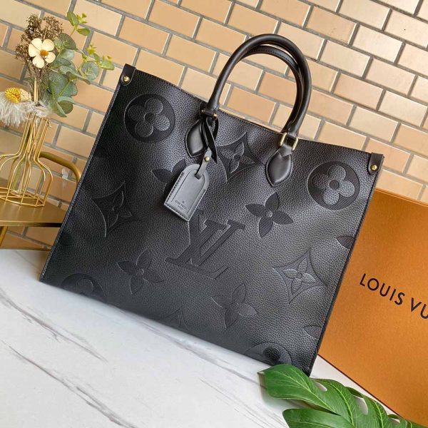 Louis Vuitton Onthego GM Replica in Black, Blue & Red - Image 17