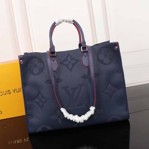 Louis Vuitton Onthego GM Replica in Black, Blue & Red - Image 20