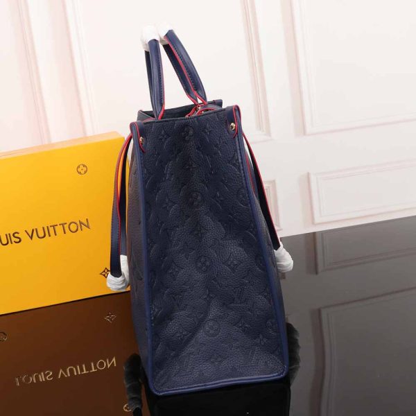 Louis Vuitton Onthego GM Replica in Black, Blue & Red - Image 27