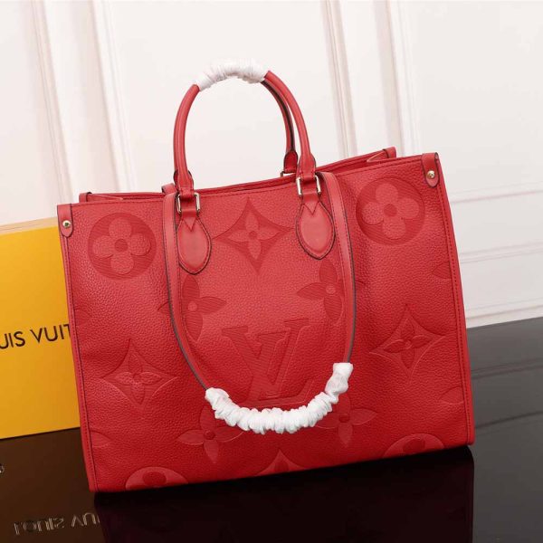 Louis Vuitton Onthego GM Replica in Black, Blue & Red - Image 28