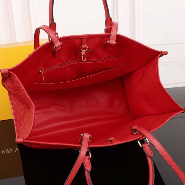 Louis Vuitton Onthego GM Replica in Black, Blue & Red - Image 33