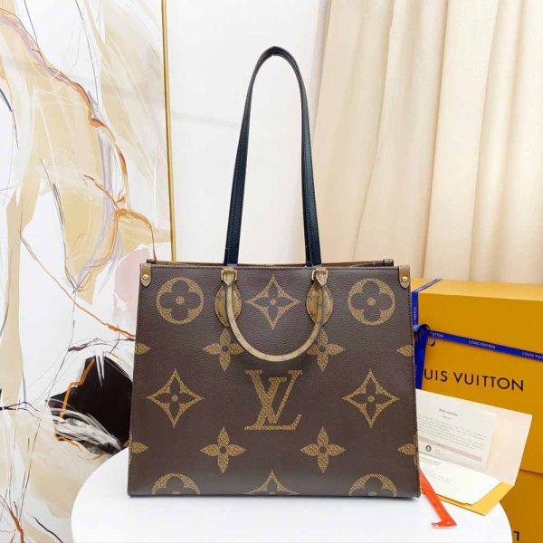 Louis Vuitton Onthego GM Replica in Black, Blue & Red - Image 2