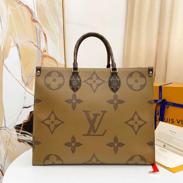 Louis Vuitton Onthego GM Replica in Black, Blue & Red - Image 3