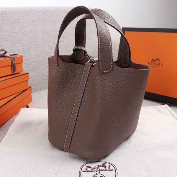 Replica Hermes Picotin Lock 22cm & 18cm Bag - Black/Green/Brown - Image 11