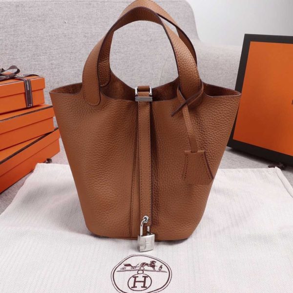 Replica Hermes Picotin Lock 22cm & 18cm Bag - Black/Green/Brown - Image 17