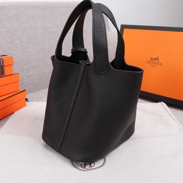 Replica Hermes Picotin Lock 22cm & 18cm Bag - Black/Green/Brown - Image 4