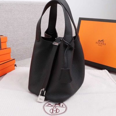 Replica Hermes Picotin Lock 22cm & 18cm Bag - Black/Green/Brown
