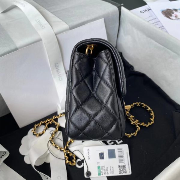 Replica Chanel Velvet Mini Flap Bag with Strass Charm Strap - Image 8