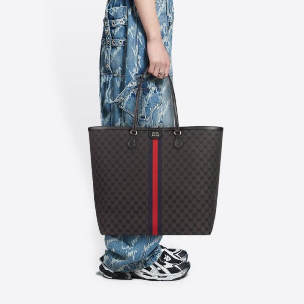 Replica Balenciaga x Gucci Hacker Large Black Tote Bag - Image 2