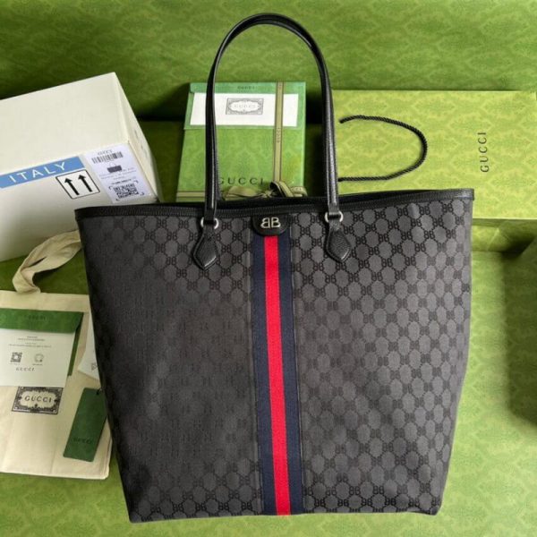 Replica Balenciaga x Gucci Hacker Large Black Tote Bag - Image 3