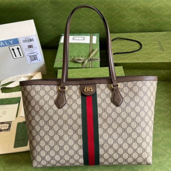 Balenciaga x Gucci Hacker Medium Beige Tote Bag Replica - Image 5