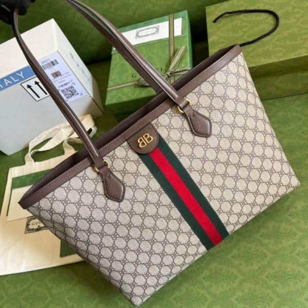 Balenciaga x Gucci Hacker Medium Beige Tote Bag Replica - Image 10