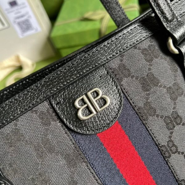 Replica Balenciaga x Gucci Hacker Medium Black Tote Bag - Image 7