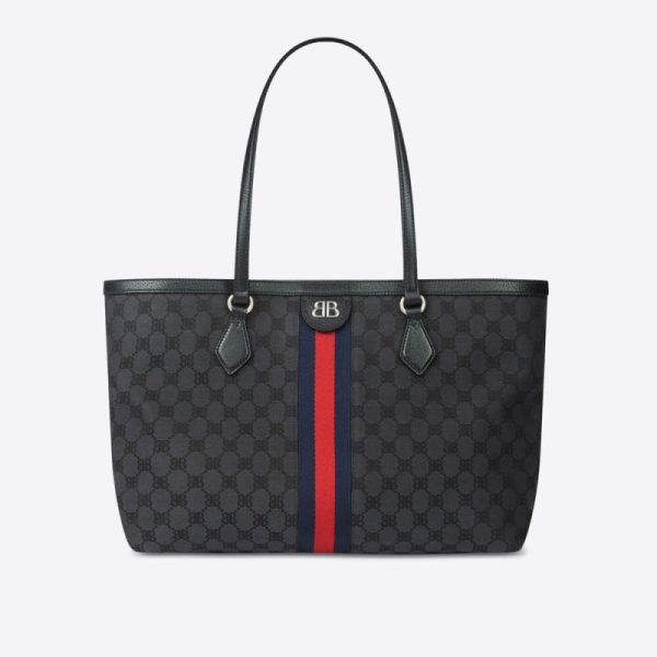 Replica Balenciaga x Gucci Hacker Medium Black Tote Bag