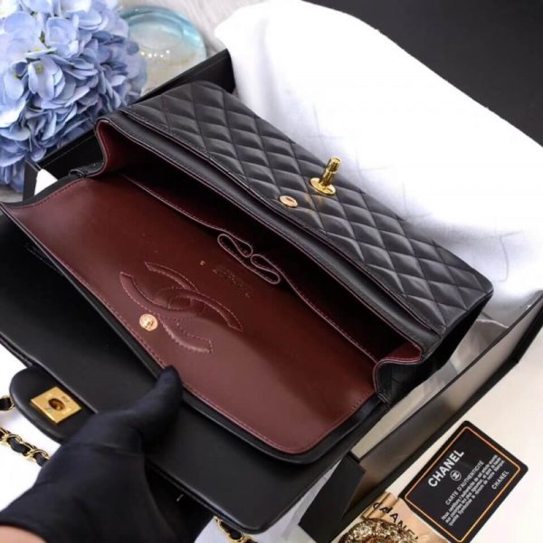 Chanel 2.55 Black Lambskin Medium Flap Bag Replica - Image 8