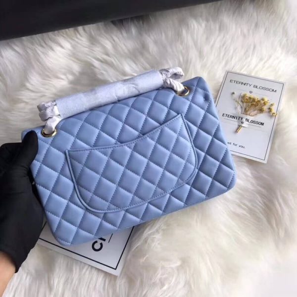 Chanel 2.55 Lambskin Flap Bag, Blue, Medium, Replica - Image 2
