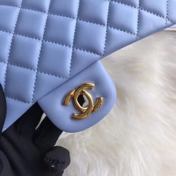 Chanel 2.55 Lambskin Flap Bag, Blue, Medium, Replica - Image 5