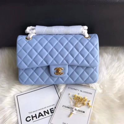 Chanel 2.55 Lambskin Flap Bag, Blue, Medium, Replica