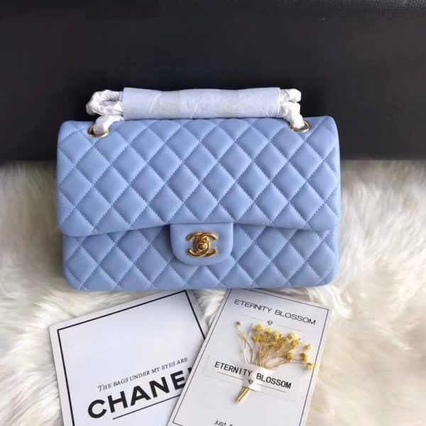 Chanel 2.55 Lambskin Flap Bag, Blue, Medium, Replica