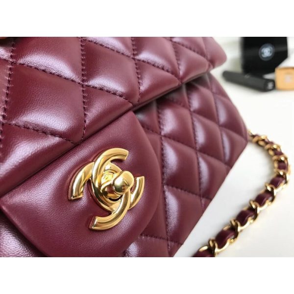 Chanel 1112 Burgundy Lambskin Medium 2.55 Flap Bag Replica - Image 5
