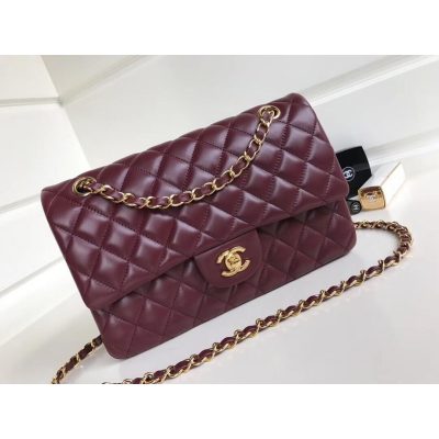 Chanel 1112 Burgundy Lambskin Medium 2.55 Flap Bag Replica