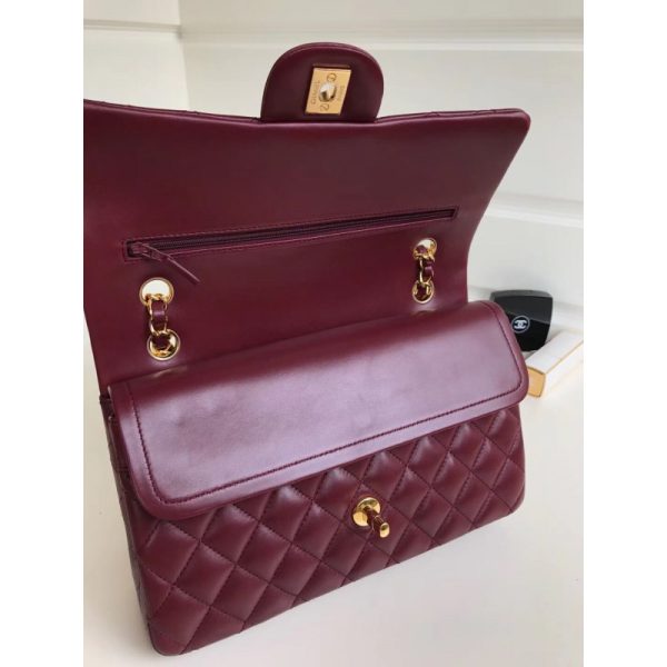 Chanel 1112 Burgundy Lambskin Medium 2.55 Flap Bag Replica - Image 6