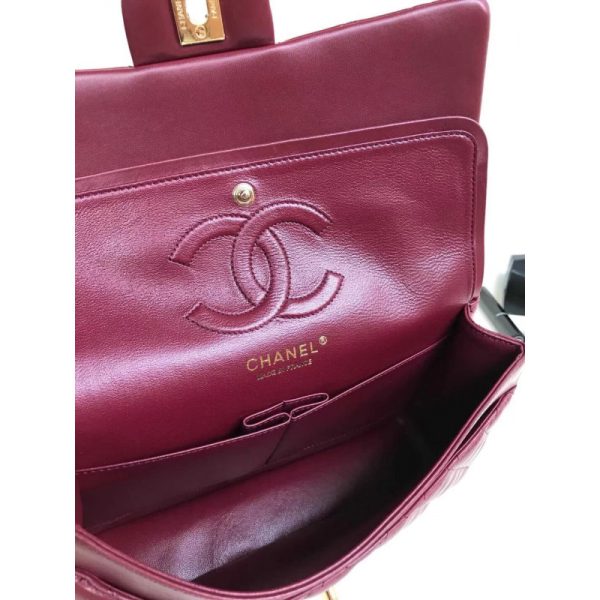 Chanel 1112 Burgundy Lambskin Medium 2.55 Flap Bag Replica - Image 8