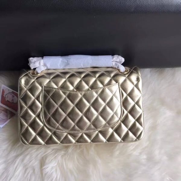 Replica Chanel 2.55 Gold Lambskin Leather Medium Flap Bag - Image 2