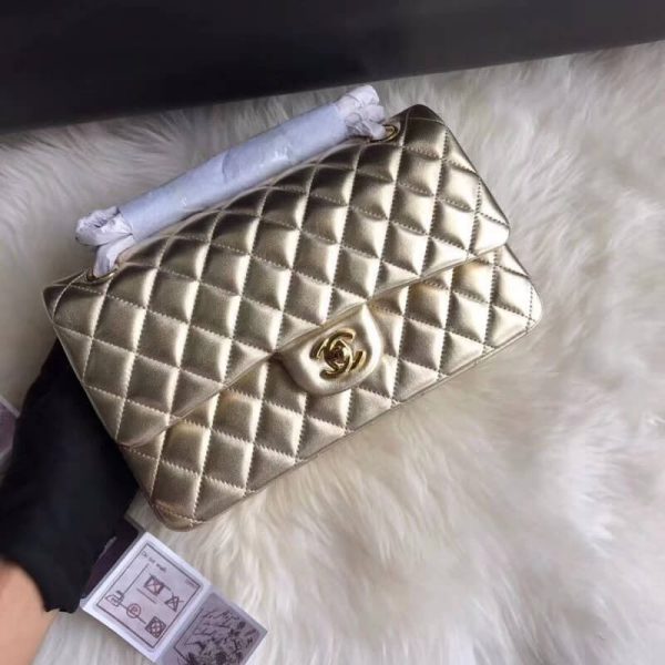 Replica Chanel 2.55 Gold Lambskin Leather Medium Flap Bag - Image 3