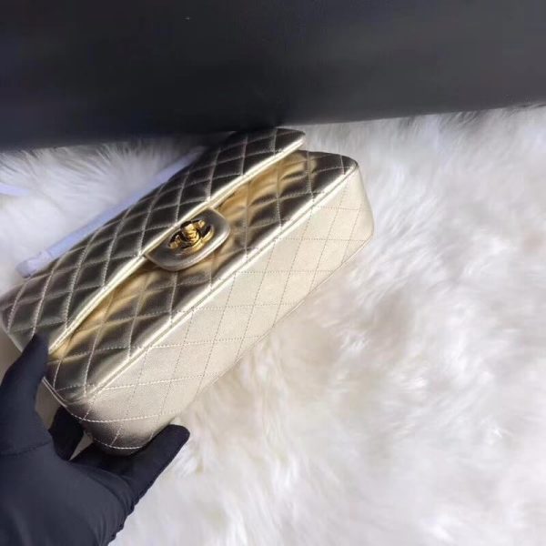 Replica Chanel 2.55 Gold Lambskin Leather Medium Flap Bag - Image 6