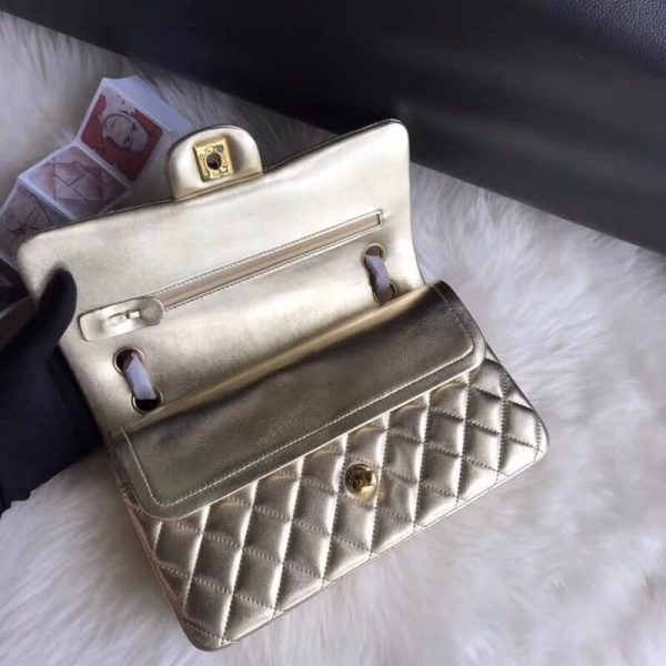 Replica Chanel 2.55 Gold Lambskin Leather Medium Flap Bag - Image 7