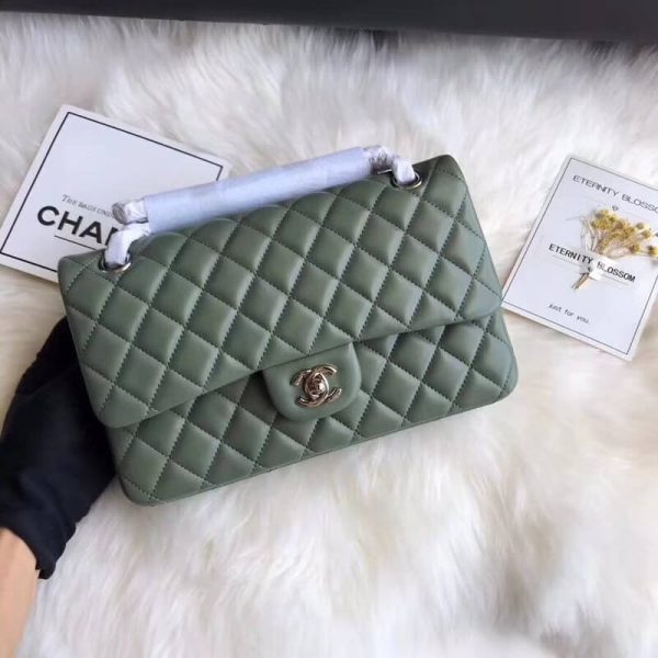 Chanel 1112 Replica Green Lambskin Medium Flap Bag - Image 2