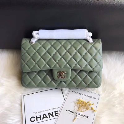 Chanel 1112 Replica Green Lambskin Medium Flap Bag