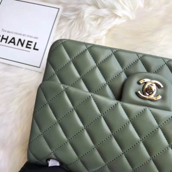 Chanel 1112 Replica Green Lambskin Medium Flap Bag - Image 9