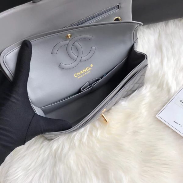 Replica Chanel Grey 2.55 Lambskin Medium Flap Bag - Image 3