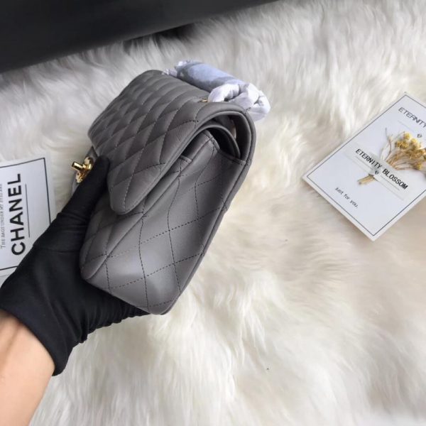 Replica Chanel Grey 2.55 Lambskin Medium Flap Bag - Image 4