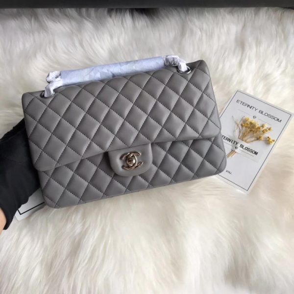 Replica Chanel Grey 2.55 Lambskin Medium Flap Bag - Image 5