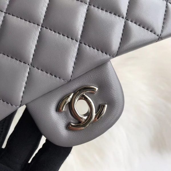Replica Chanel Grey 2.55 Lambskin Medium Flap Bag - Image 6