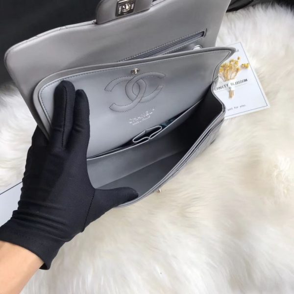 Replica Chanel Grey 2.55 Lambskin Medium Flap Bag - Image 7